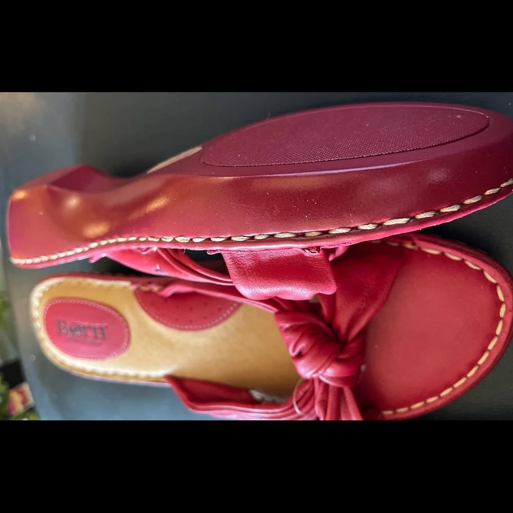 Born Red Leather Sandals - Size 9 / New - Not in box. - Picture 2 of 4